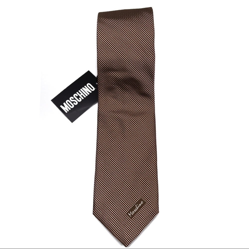 NWT Moschino Cravatta Square Dotted Tie